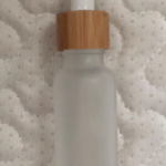 Frosted Glass Dropper Bottle with Bamboo Cap