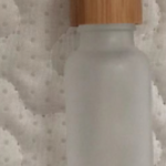 Frosted Glass Dropper Bottle with Bamboo Cap
