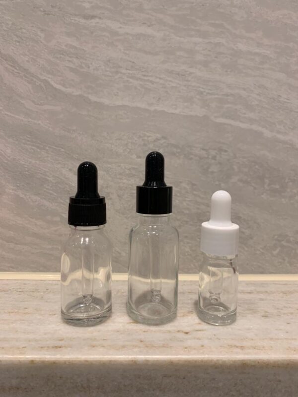 Dropper Glass Bottle with Black or White Cap